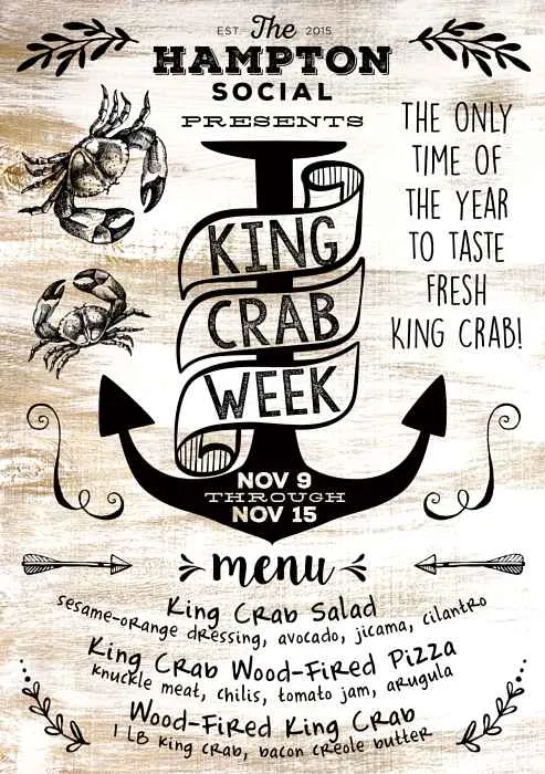 Alaskan King Crab Leg Week at The Hampton Social