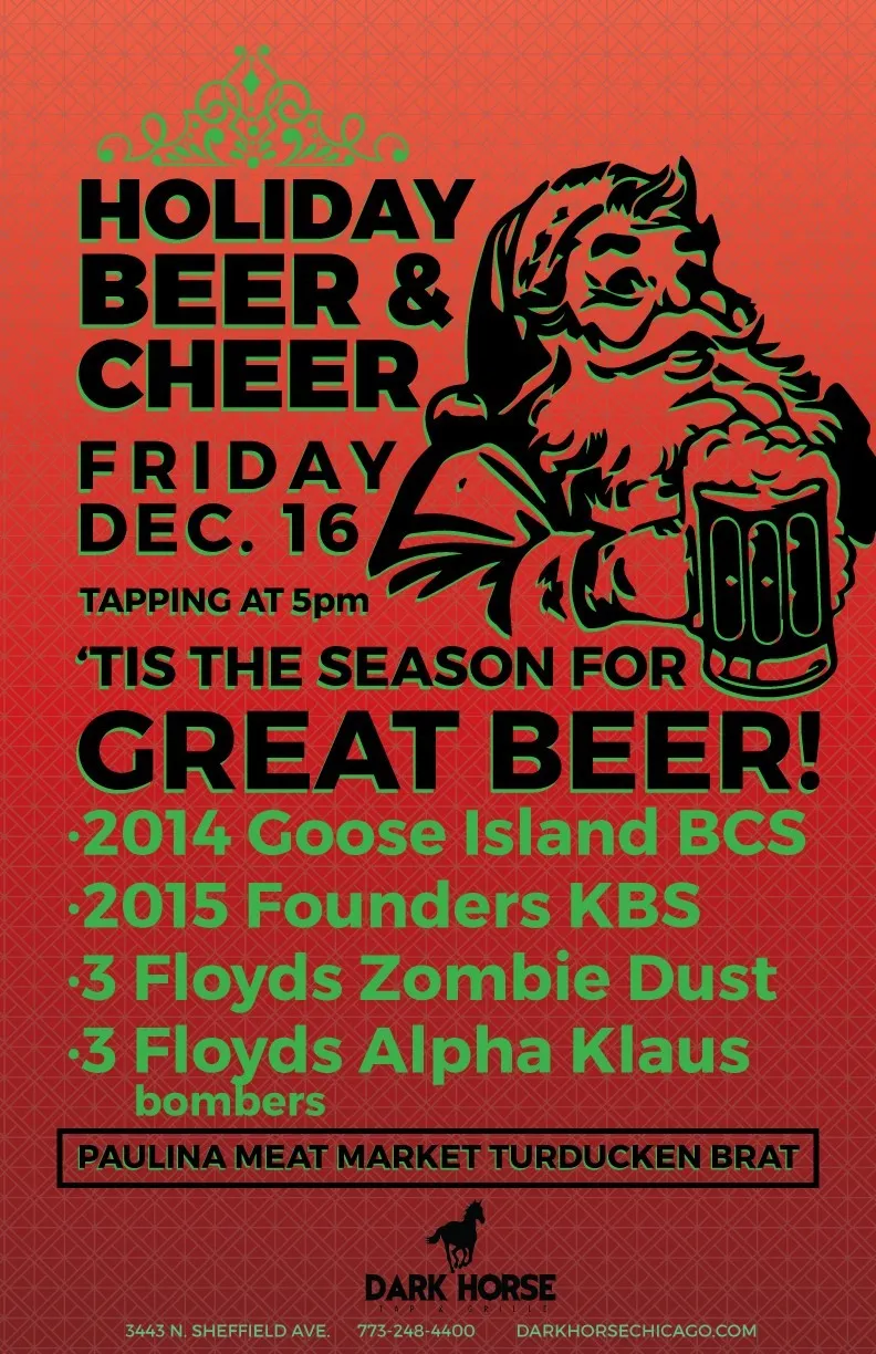 Holiday Beer & Cheer Tap Takeover at Dark Horse Tap & Grille December 16