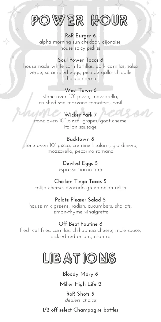 Weekend Happy Hour Right One for New Weekend 'Power Hour' Happy Hour at Rhyme or Reason