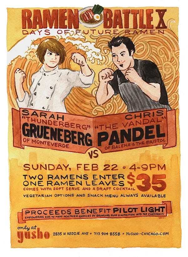 ramen batter 10 for Ramen Battle 10, February 22 at Yusho Logan Square