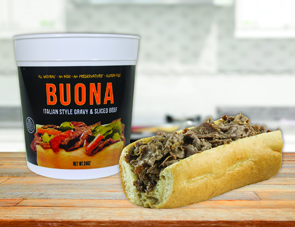 Buona 24Oz Beef In Kitchen With Beef Sandwich Print 01 1 for Buona Brings Chicago Italian Beef, Sausage, Meatballs and More to Select Retail Stores