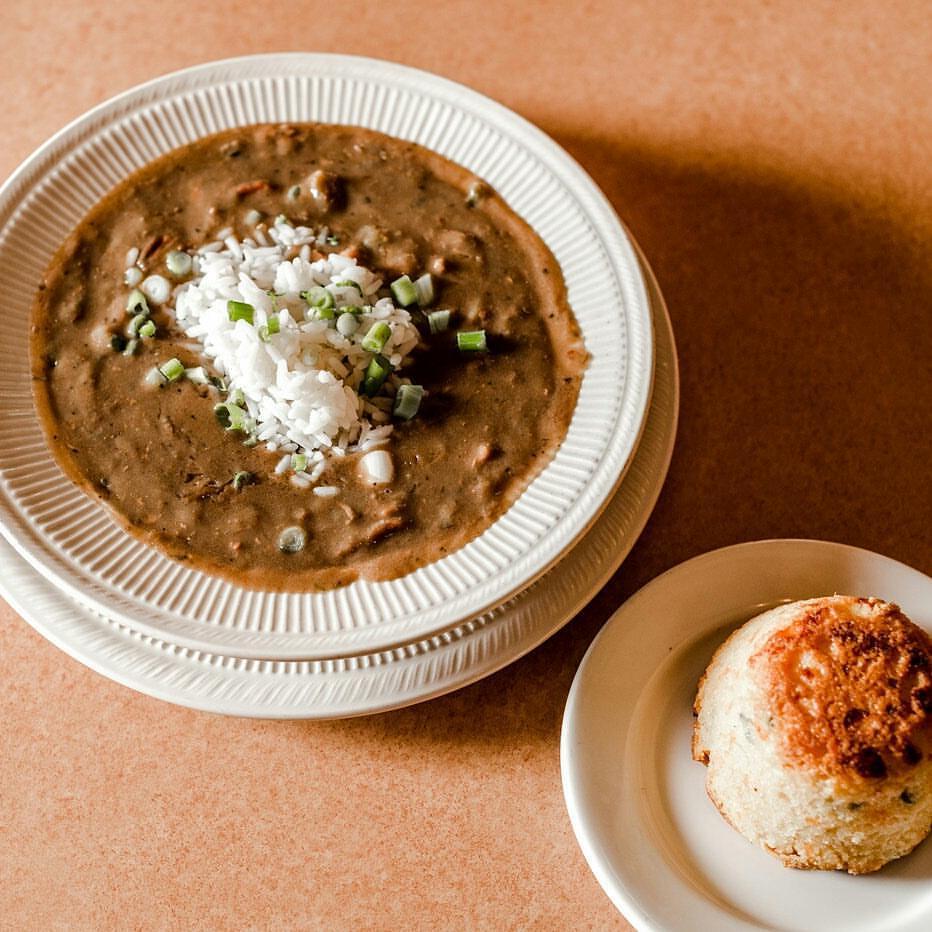 Gumbo And Jalapeno Corn Muffin for Cajun Cooking Class/Dinner at Heaven on Seven Wabash