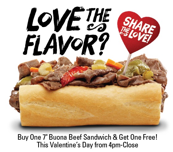 Image for Share the Flavor and get a FREE Buona Beef this Valentine’s Day