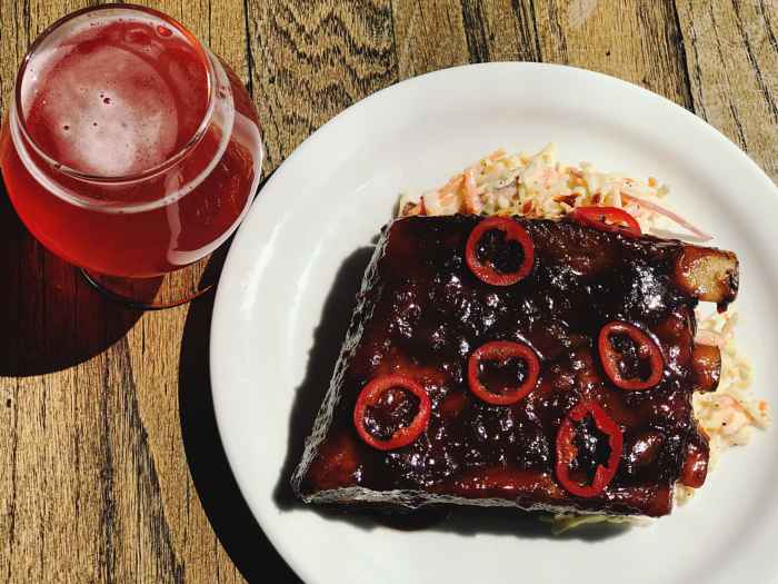 Pork Ribs With Blackberry Bbq Sauce And Slaw for Forbidden Root's Beer Dinner Series Continues June 6