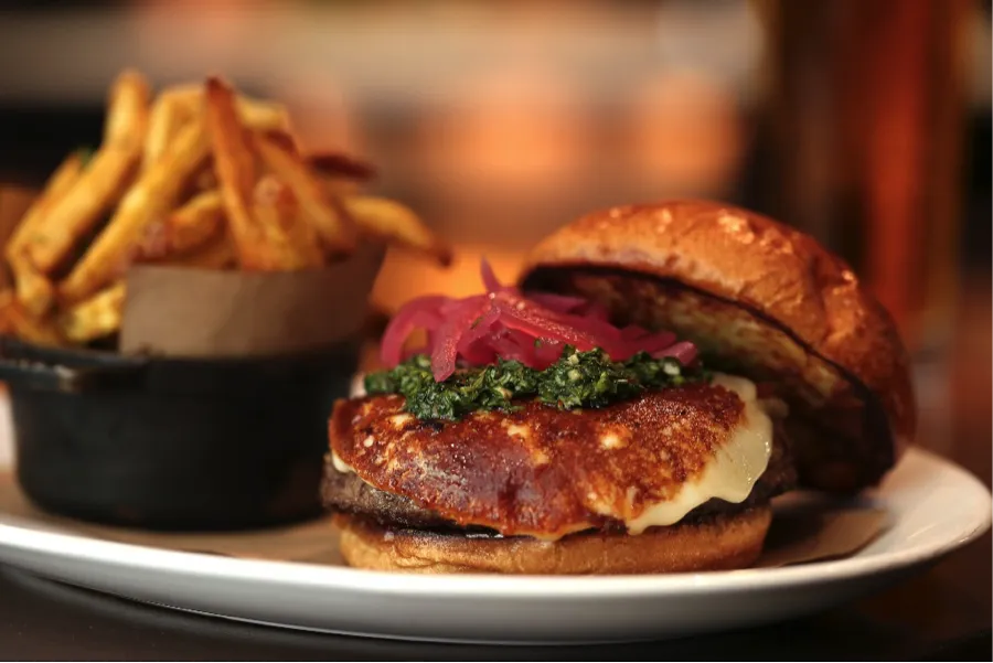 MJSH Burger for National Burger Month at Michael Jordan's Steakhouse