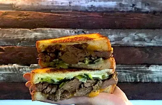 The Brisket Grilled Cheese at Fuller House is a handful! for Dining Out on National Brisket Day