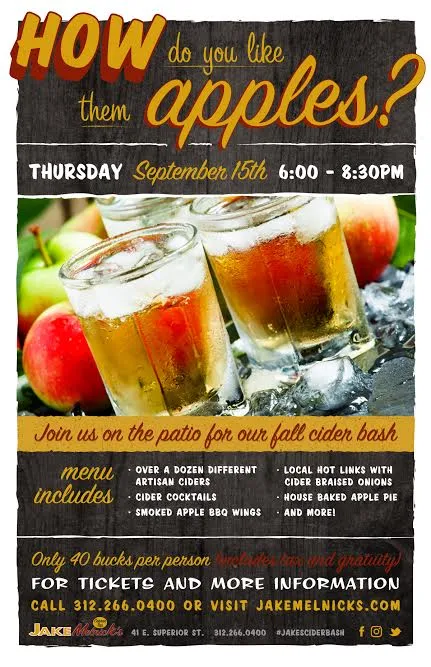 Jakes Cider Bash for Jake's Melnick's Cider Bash, 9/15