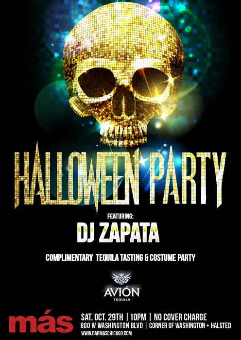 Mas Halloween Flyer for Halloween Costume Party at más