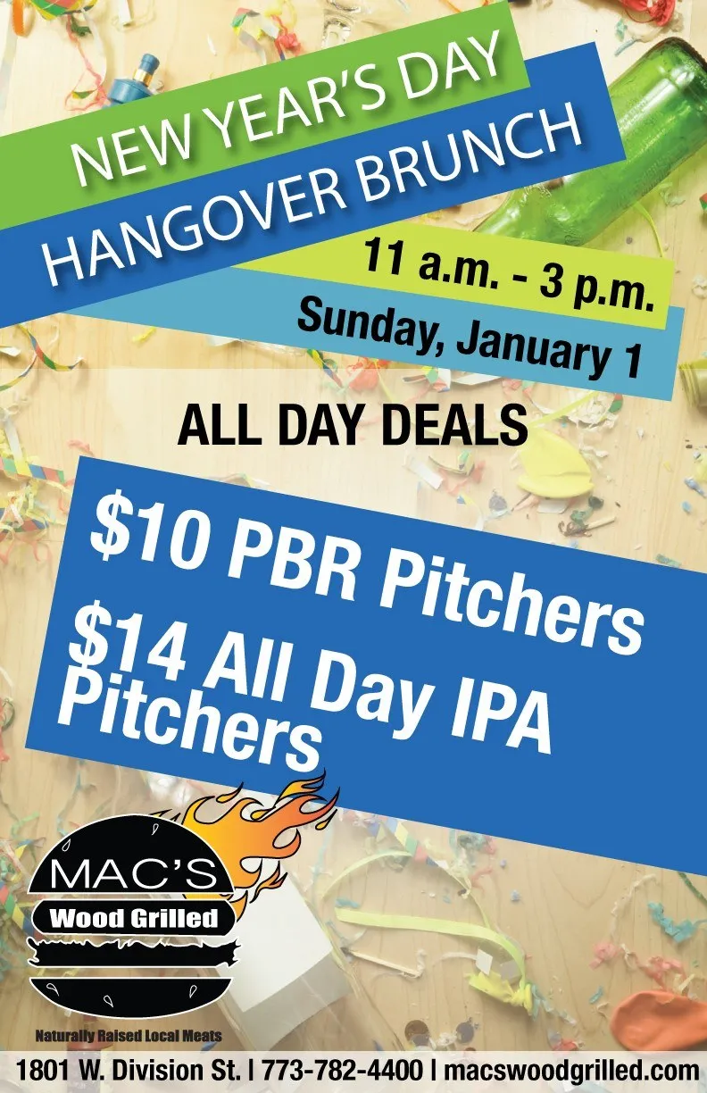 New Year’s Day Hangover Brunch at Mac’s Wood Grilled