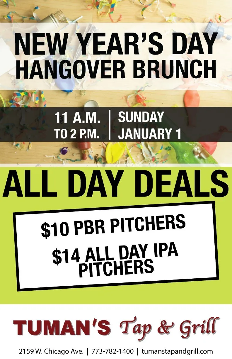 Tumans Nyd 2017 for New Year’s Day Hangover Brunch at Tuman’s Tap & Grill