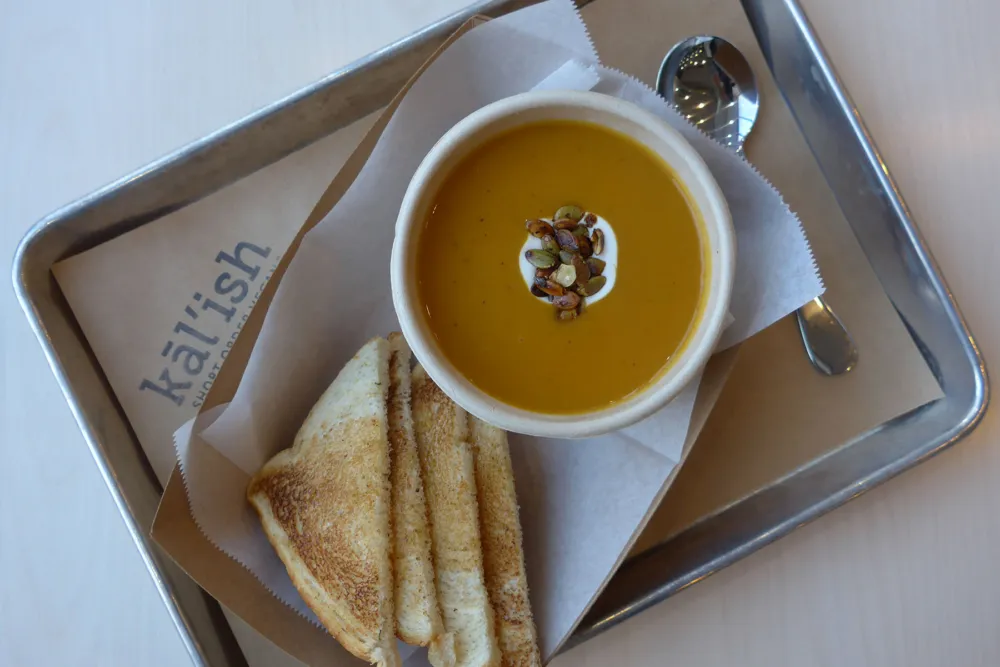 Butternut Squash Soup for New Vegan Spot, Kal’ish, Now Open in Uptown