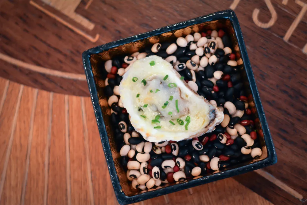 Roasted Oyster with Horseradish Butter and Parmesan