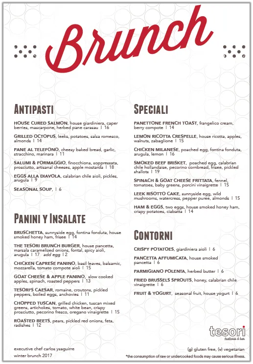 Image002 for tesori Launches Brunch