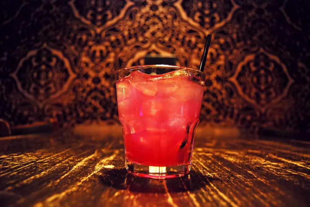 The #sugarshack cocktail at Easy Bar for Survivor Finale Viewing Party at Easy Bar