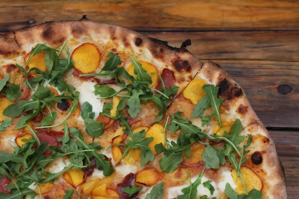 Boiler Room's "Peach Don't Kill My Vibe" Pizza for Tour De Fat Pre Party at Boiler Room