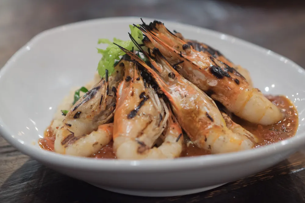 Grilled Shrimp with White Cheddar Grits for Bourbon on Division Debuts Brunch and Happy Hour