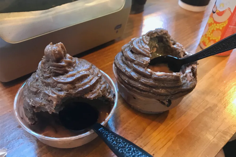 Chocolate cinnamon ice cream inside for Churrd is the Word at La Bodega Del Barrio