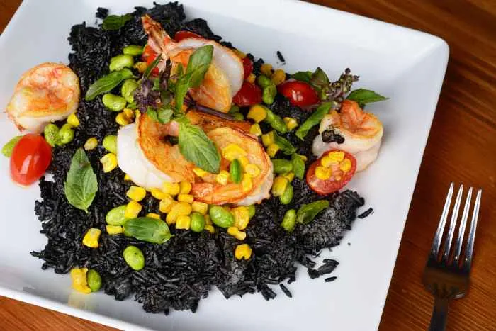 Squid Ink Fried Rice for Valentine's Day Prix Fixe at Bites Asian Kitchen