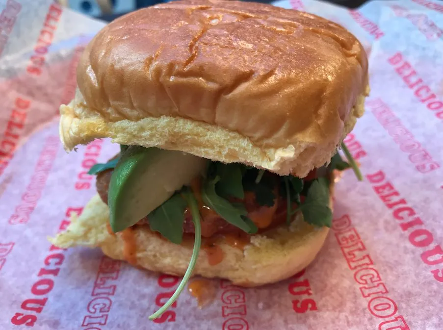 The Fried Green Tomato Sandwich for Get the Good Stuff at Good Stuff Eatery