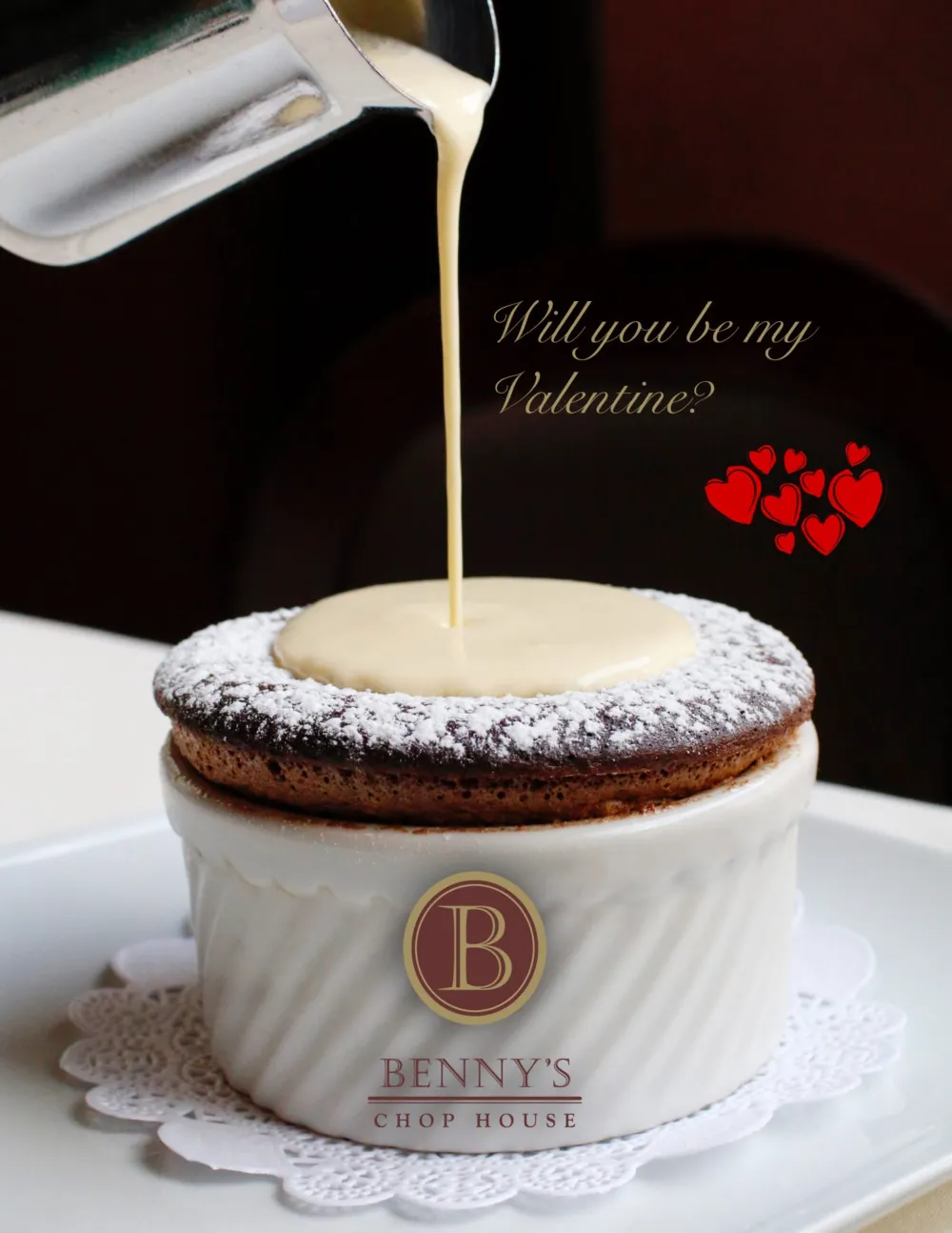 Vday Grand Marnier Soufflé for Valentine's Day at Benny’s Chop House