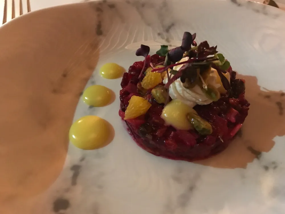 Beet and fennel tartare for Peruvian Dinner Delights at Boleo