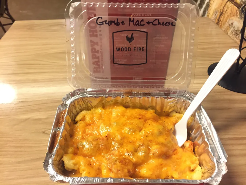 Gumbo Mac and Cheese at Wood Fire for No Passport Required at the Chicago French Market