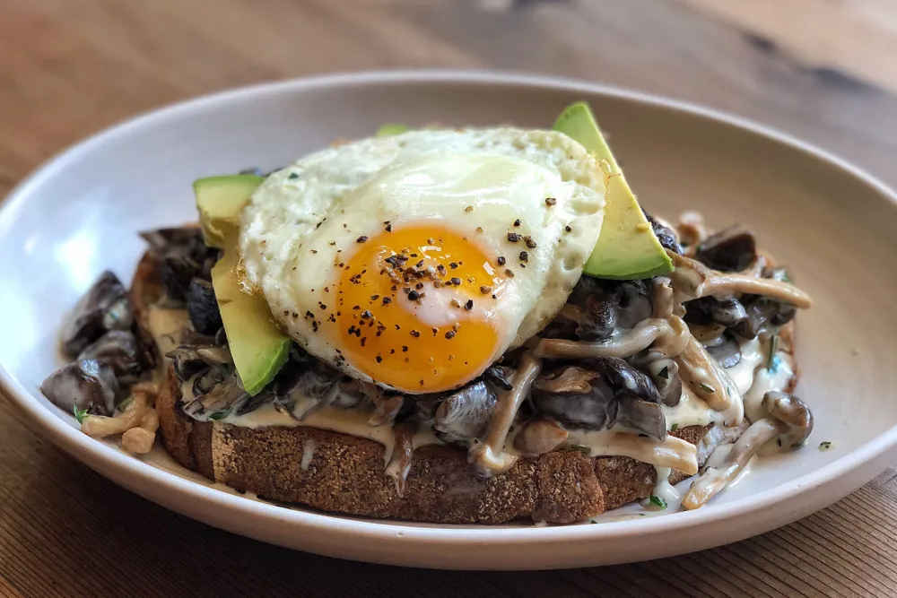 Mushroom Toast with Avocado for How to Brunch at The Bristol