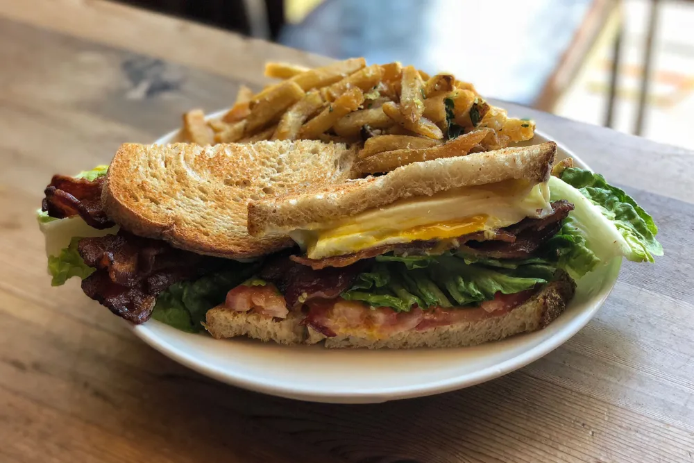 BLT with Duck Fat Fries for How to Brunch at The Bristol