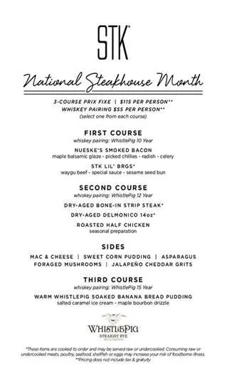 Stk Fathers for STK & WhistlePig Launch Pairing Menu for Father’s Day and Steak Month