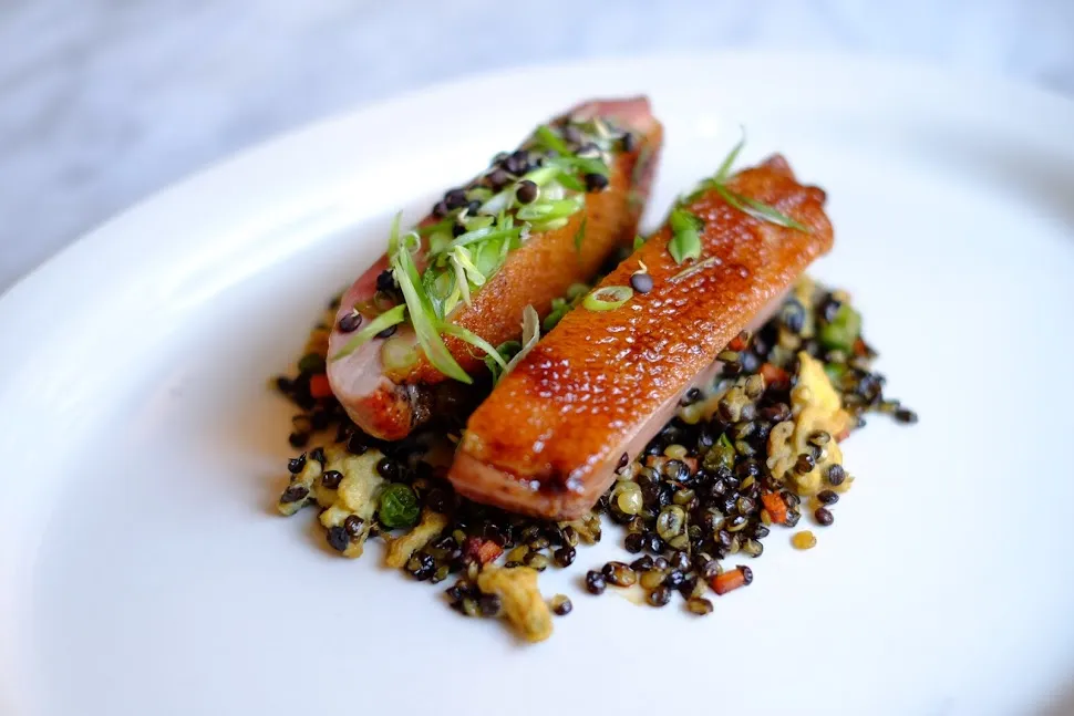 Lacquered Duck Breast (credit: Adam Sokolowski) for New Chef Adds Fine Dining Tweaks to Hubbard Inn's Menu