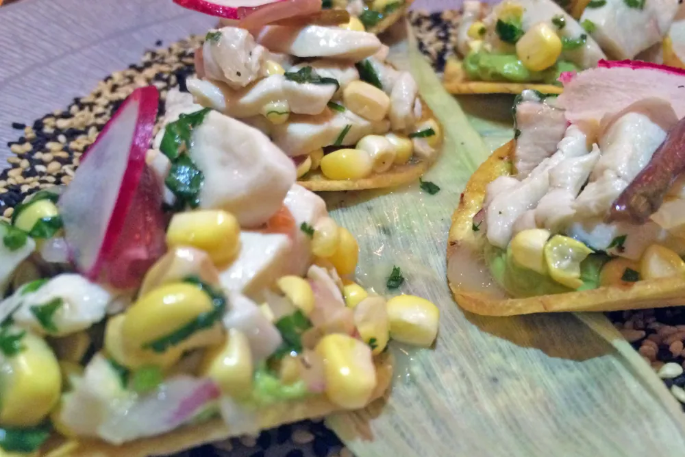 Ceviche Du Jour Mini Tostadas for The Best of the Best Seafood at Pearl Tavern