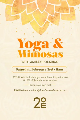 Yoga And Mimosas At The Talbott for Yoga and Mimosas at 20 East