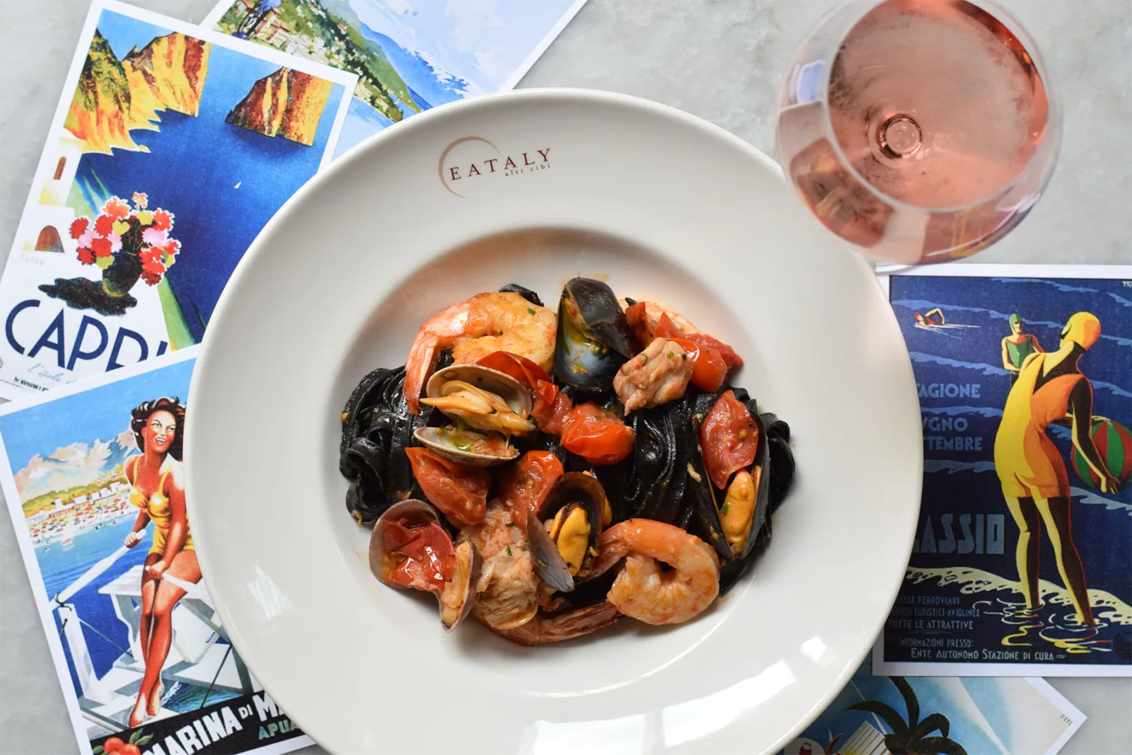 Sabbia Eataly 0001 Ech Sabbia Pasta Nero Allo Scoglio Rose Vintage Postcards Horizontal for Eataly Chicago to Open SABBIA on June 22