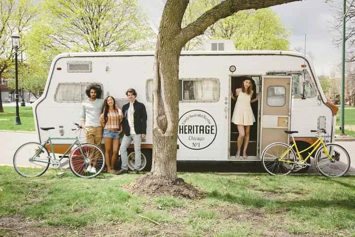 Spring Bikes 2631 for Heritage Bicycles Brings Coffee and Bikes to the Lakefront in a RV