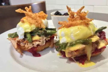 Kanela Roasted Turkey Benedict 1 for Fall Dishes and Drinks around Chicago