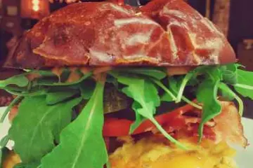 Chefs Hangover Cure Sandwich for New Year’s Day BBQ Pajamas Brunch at Kinfork & Rack House