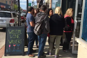 Wine Walk 0000 Photo 3 Guests Wait In Line During Andersonville Wine Walk 2016 Photo Courtesy Of Andersonville Chambe for Andersonville Wine Walk Returns on May 21