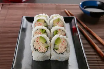 California Roll for Mother's Day Sushi and Sake 101 Class at RA Sushi