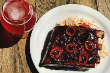 Pork Ribs With Blackberry Bbq Sauce And Slaw for Forbidden Root's Beer Dinner Series Continues June 6