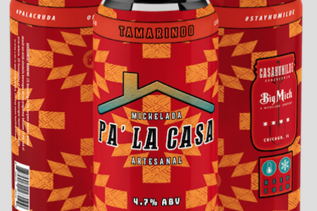 Alternative beverages at District Brew Yards: Casa Humilde Pa' La Casa Michelada and Burnt City Mango and Lime Hard Soda