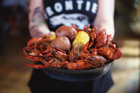 Frontier's Jazzfest Crawfish Boil