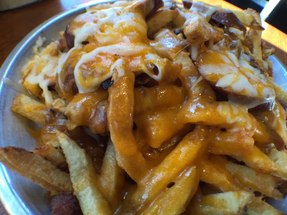 Hand cut fries topped with all the good stuff!