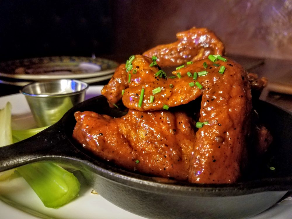 Sesame Ginger Chicken Wings with Buttermilk Ranch.