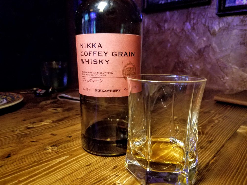 Our final treat of the evening. A pour of Nikka Coffey Grain Whisky.