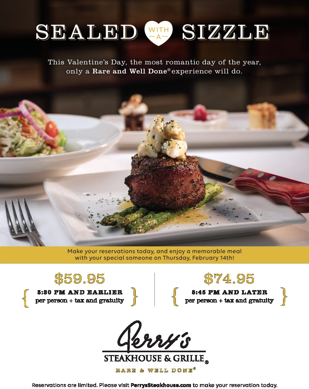 Sealed with a Sizzle: Celebrate Valentine's Day at Perry’s Steakhouse & Grille