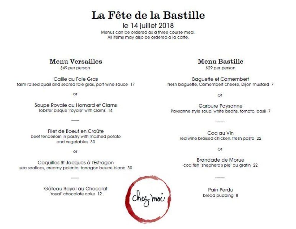 Bastille Day Menu Jpg for Celebrate The French Independence at Chez Moi, July 14th
