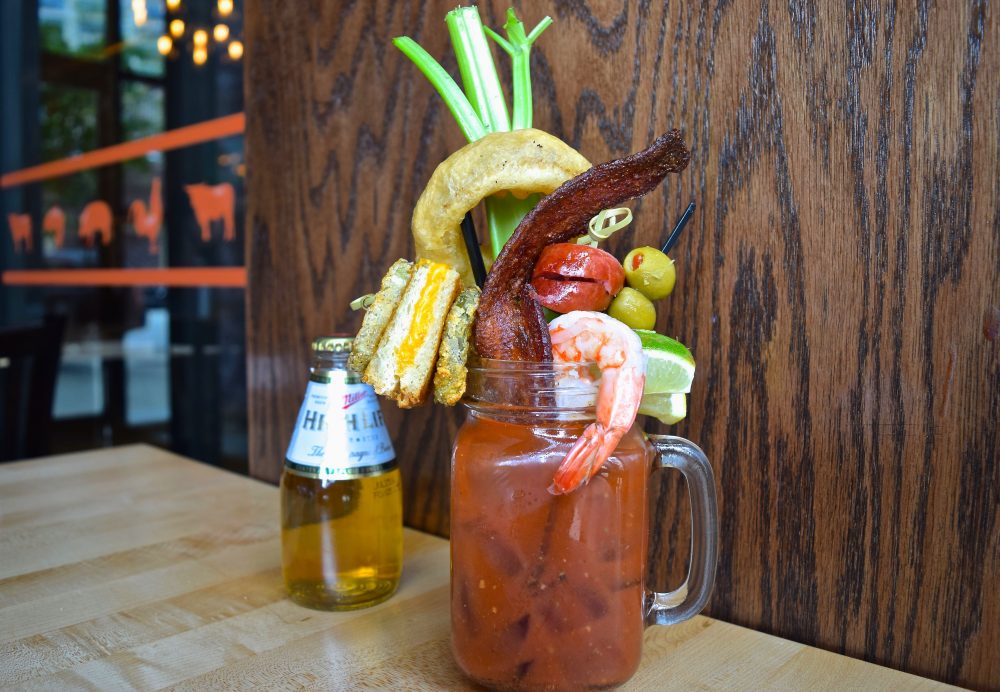 Belly up smokehouse meal in a glass bloody mary