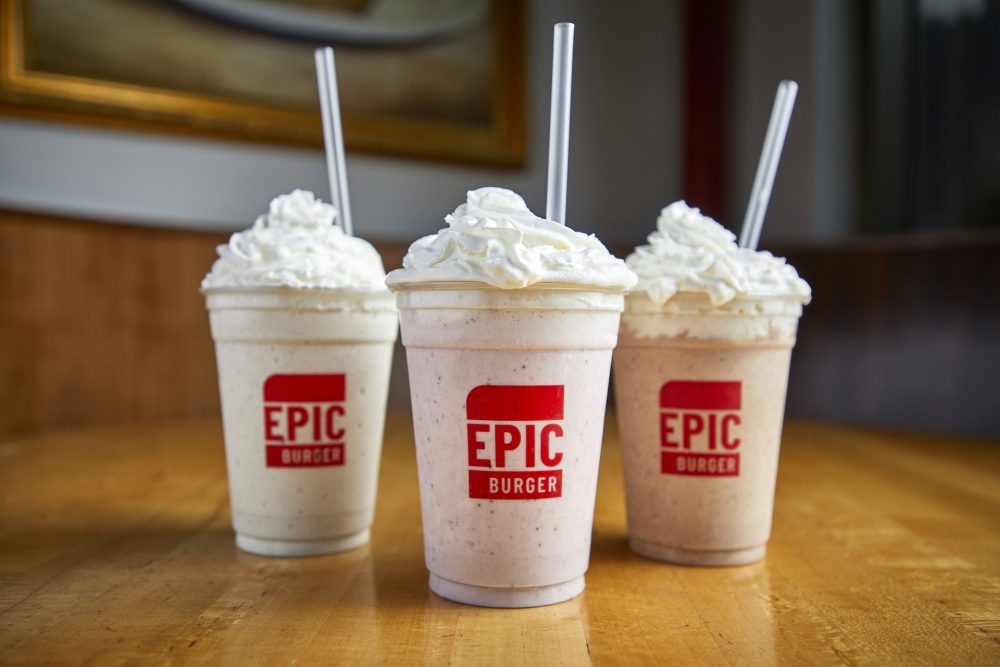 Epic Burger Trio Of Shakes