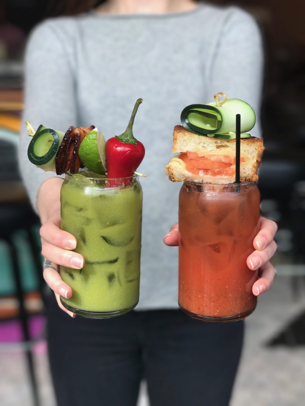 Tomatillo Tom & Bloody Mary; both available for brunch only. 