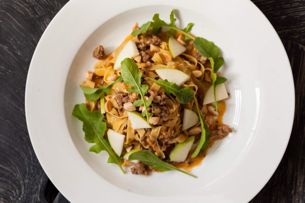 Pork Tagliatelle Zestar Apple Smoked Marcona Baby Arugula Lemon Img 5951 Copy